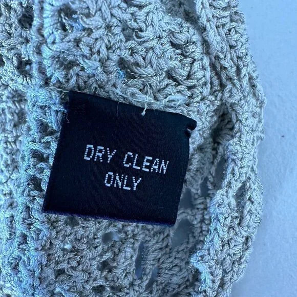 Linda Allard Ellen Tracy Open Knit Top Womens Sz S Crochet Tan Sleeveless Khaki - Picture 10 of 11